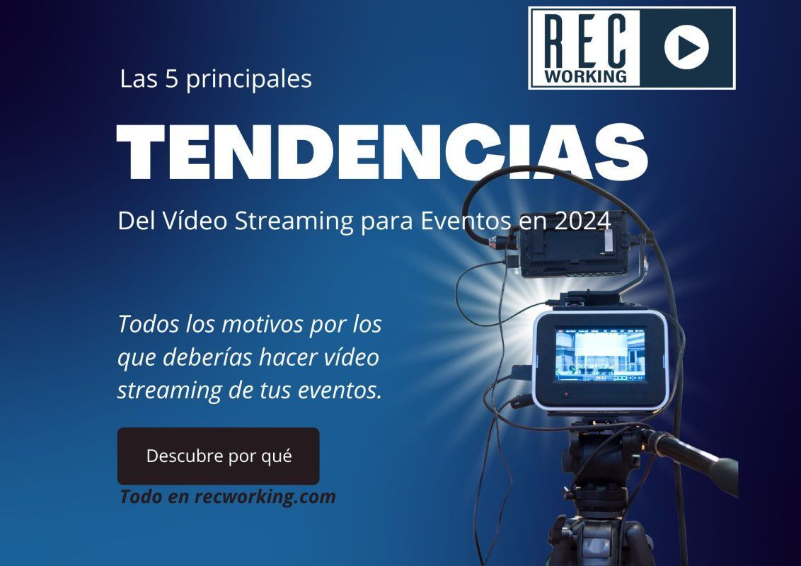 Foto de un escenario con croma donde se puede ver iluminación, tablets, cámaras de grabación, etc. Todo el equipo de retransmisión de vídeo streaming de Rec Working
